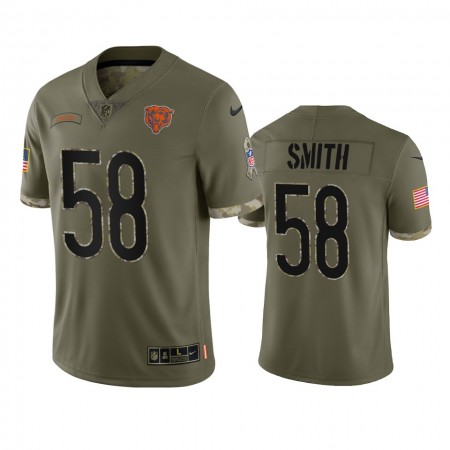 Miesten Chicago Bears NFL Pelipaita Roquan Smith 58 Olive 2022 Salute To Service Limited